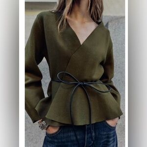 NWT - ZARA - BELTED CARDIGAN